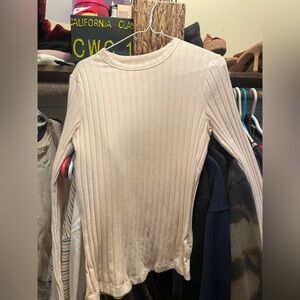 a new day Beige Ribbed Top